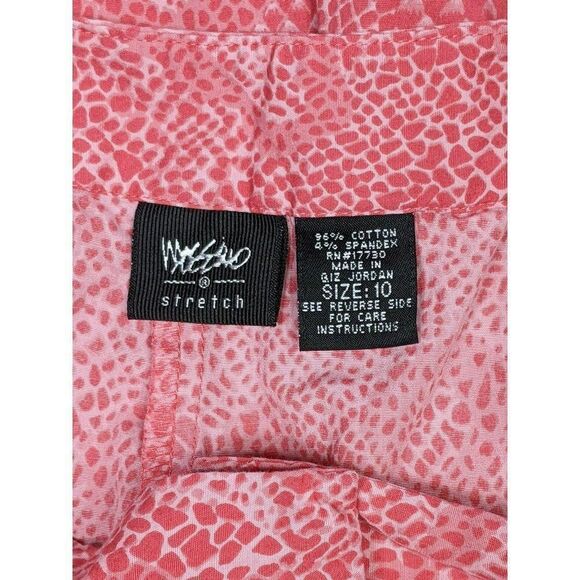 (3/$35) Mossimo Womens Size 10 Stretch Animal Print Pink Cropped Pants - Picture 5 of 11